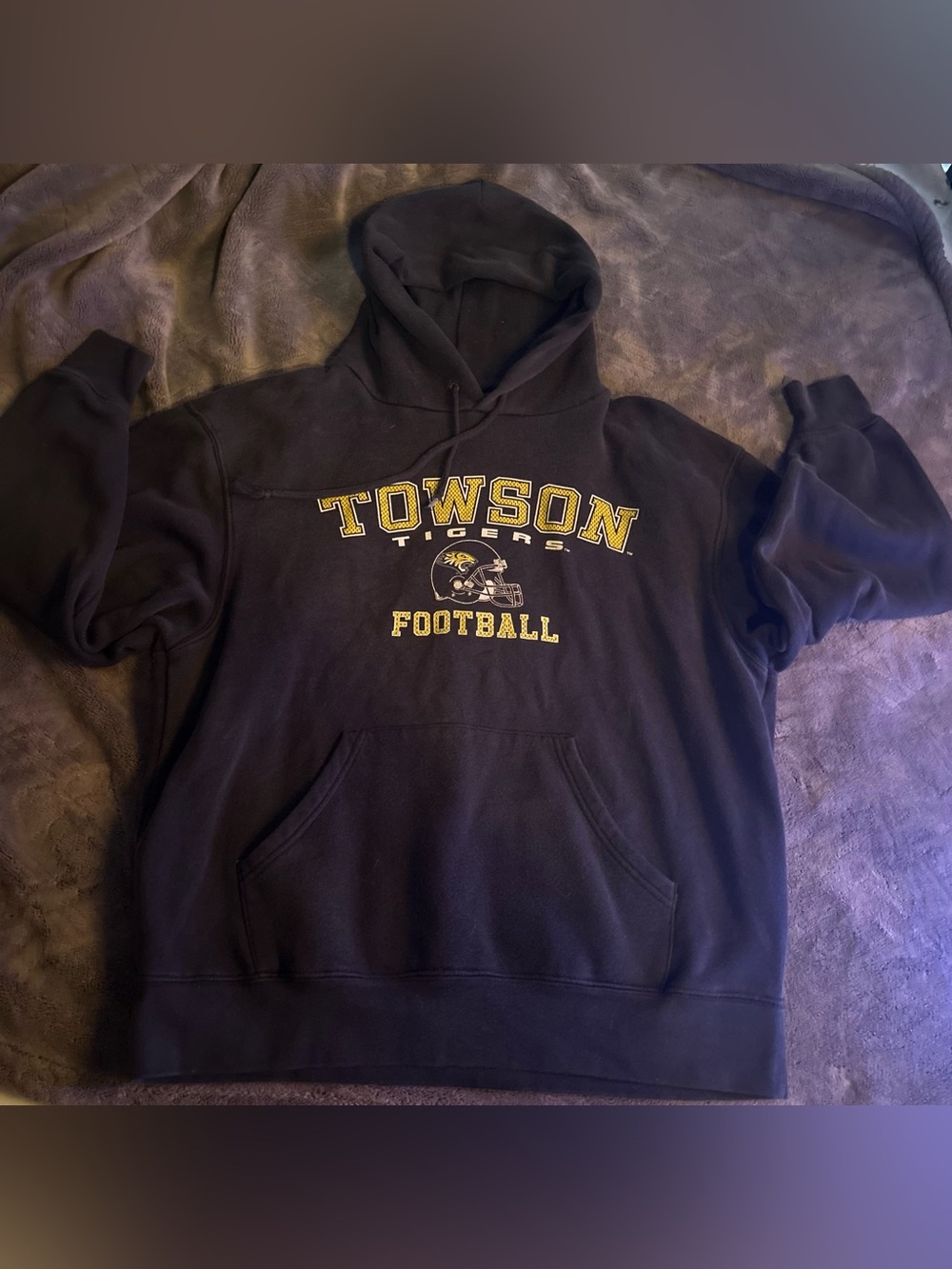 TOWSON TIGERS FOOTBALL Jansport Navy and Black Pullover Hoodie